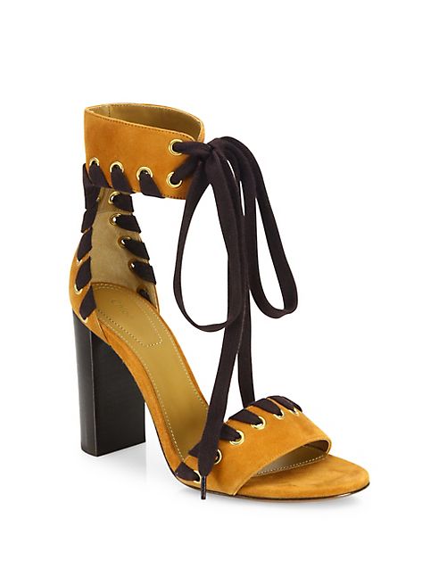 Chloé - Miles Whipstitch Suede Block Heel Sandals