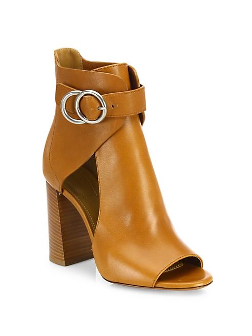 Chloé - Millie Cutout Leather Block Heel Booties