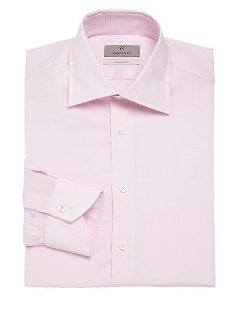 Canali - Regular-Fit Micro Checked Dress Shirt