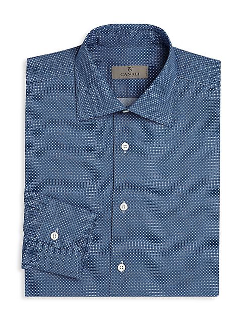 Canali - Geometric Regular-Fit Printed Shirt