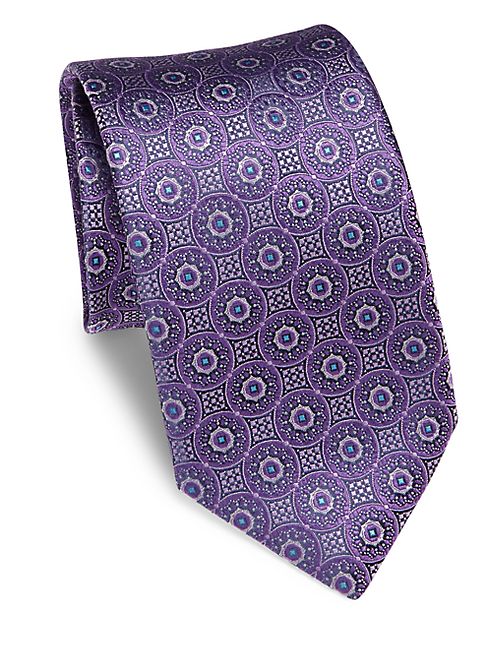 Canali - Medallion Printed Silk Tie