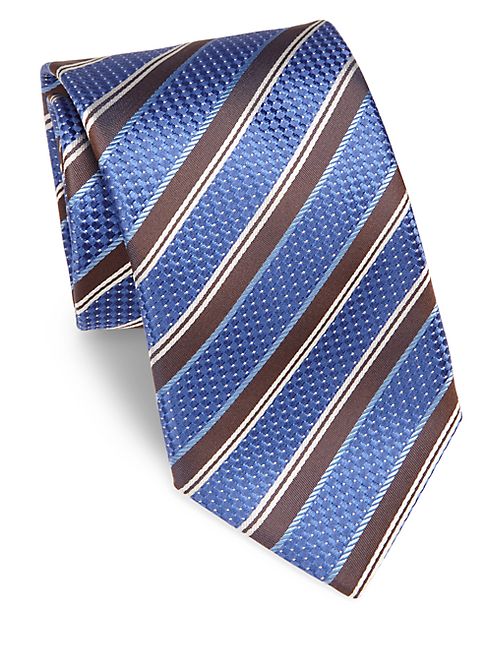 Canali - Textured Striped Silk Tie