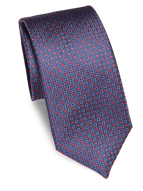 Canali - Embroidered Geometric Silk Tie