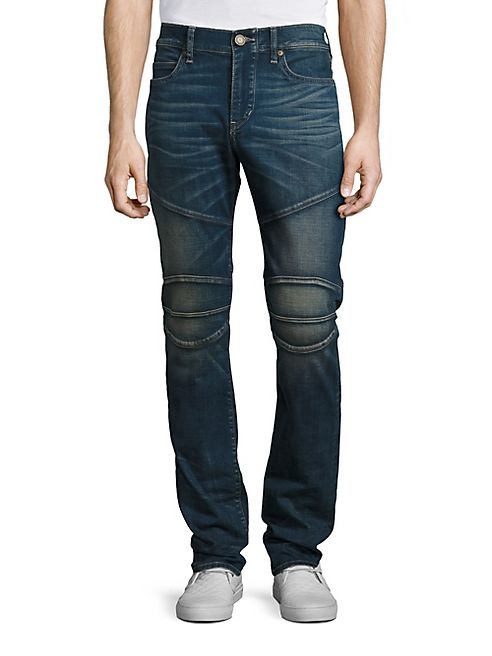 True Religion - Rocco Slim Fit Moto Jeans