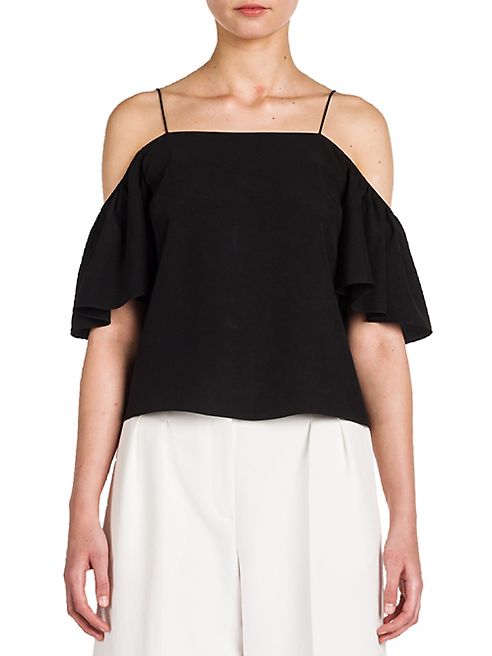 Fendi - Off-The-Shoulder Silk Crepe de Chine Blouse