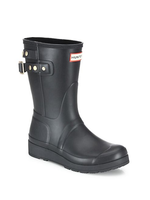 Hunter - Original Studded-Strap Short Wedge Rain Boots