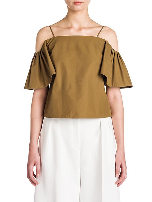 Fendi - Off-The-Shoulder Cotton Taffeta Blouse