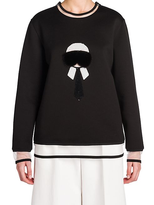 Fendi - Karl Fur-Embroidered Sweatshirt