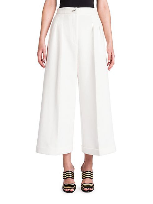 Fendi - Cropped Cuffed Wide-Leg Cotton Pants