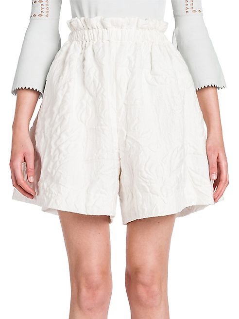 Fendi - Jacquard High-Waist Shorts