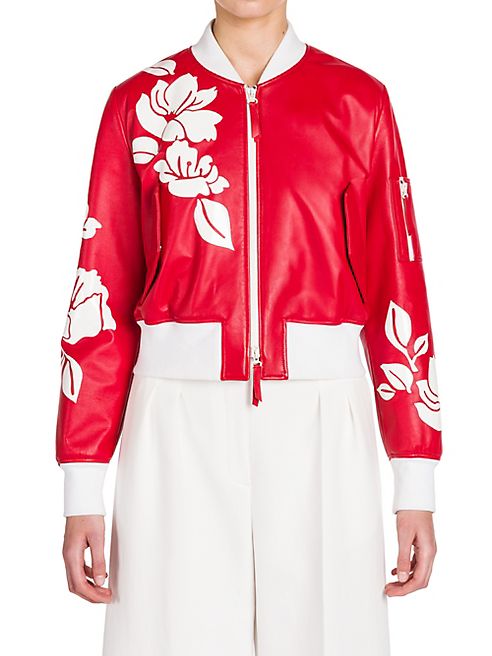 Fendi - Leather Appliqué Bomber Jacket