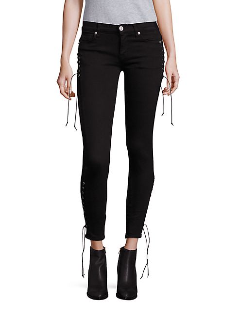 Hudson - Suki Lace-Up Skinny Ankle Jeans