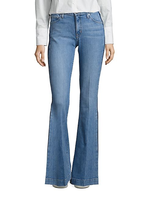 Derek Lam 10 Crosby - DEREK LAM 10 CROSBY DENIM Noha Tuxedo Stripe Flared Jeans