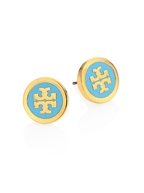 Tory Burch - Lacquered Logo Stud Earrings