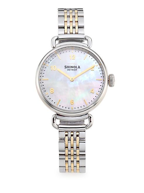 Shinola - Canfield Mother-Of-Pearl & Two-Tone Stainless Steel Bracelet Watch