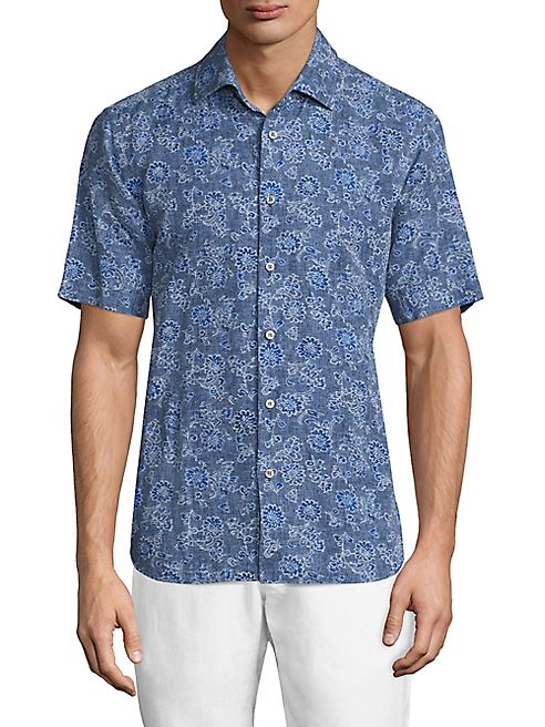 Saks Fifth Avenue Collection - Paisley-Print Chambray Shirt