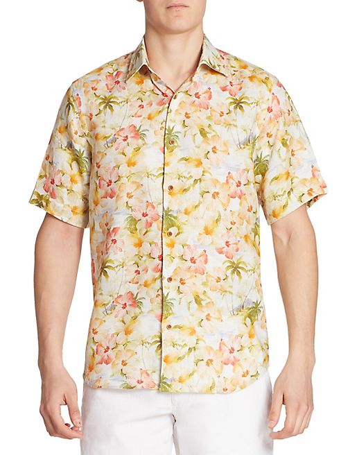 Saks Fifth Avenue Collection - Tropical Floral Linen Shirt