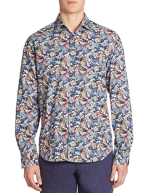 Saks Fifth Avenue Collection - Graphic Flower Cotton Shirt