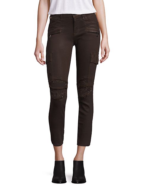 Hudson - Colby Distressed Moto Skinny Cargo Jeans