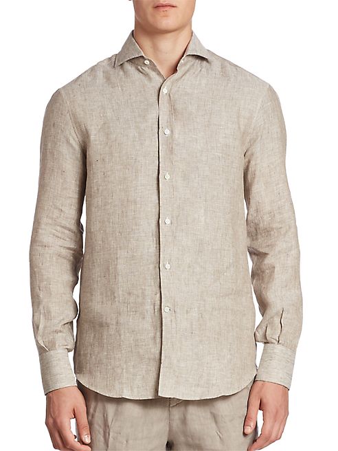 Brunello Cucinelli - Solid Linen Shirt