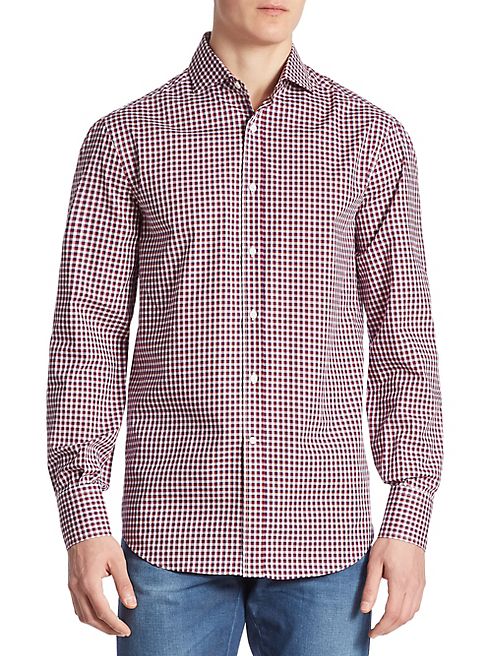 Brunello Cucinelli - Gingham Button-Down Shirt