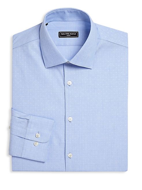 Saks Fifth Avenue Collection - Modern Regular-Fit Dotted Dress Shirt