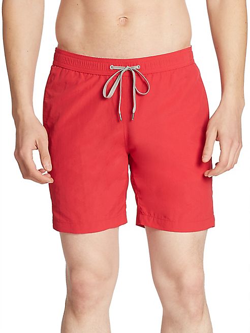 Saks Fifth Avenue Collection - Solid Nylon Swim Trunks