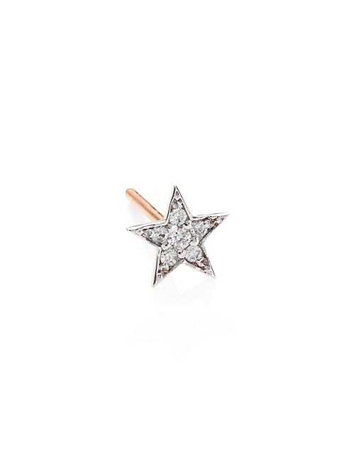 Kismet by Milka - Heroine Star Diamond & 14K Rose Gold Single Stud Earring