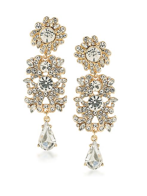 ABS by Allen Schwartz Jewelry - Set In Stone Linear Crystal Chandelier Earrings