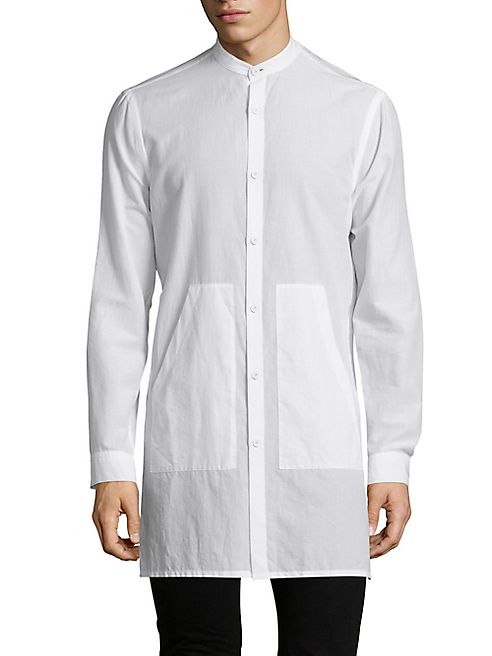 Helmut Lang - Mandarin Solid Button-Front Shirt