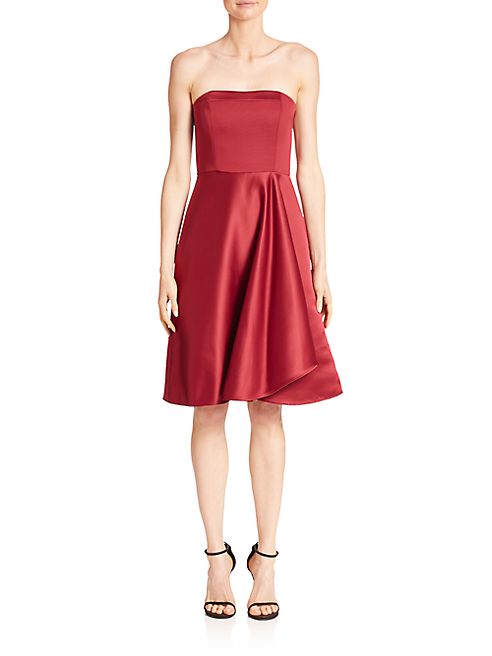 Halston Heritage - Strapless Flared Dress