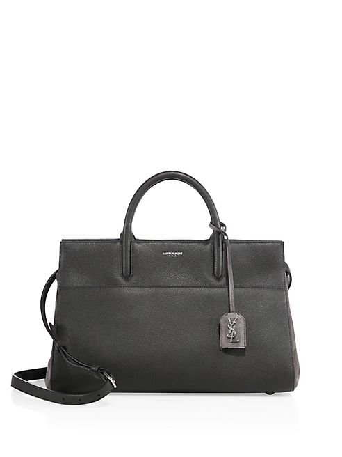 Saint Laurent - Small Rive Gauche Leather & Suede Tote