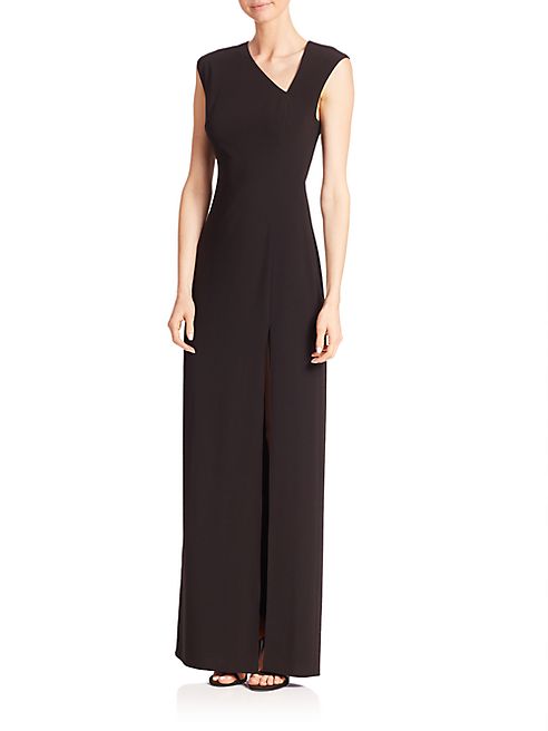 Halston Heritage - Asymmetrical Neck Gown