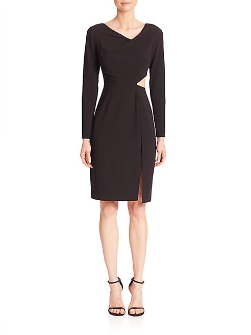 Halston Heritage - Solid Cutout Dress