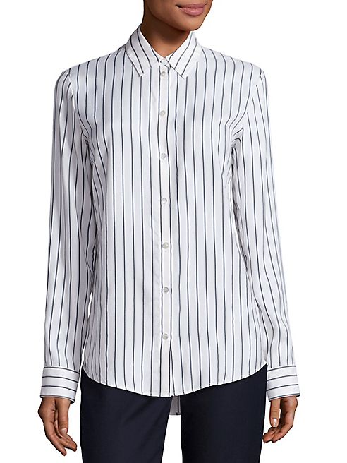 The Row - Peter Silk Striped Shirt