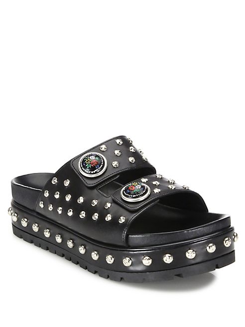 Alexander McQueen - Studded Leather Platform Slides