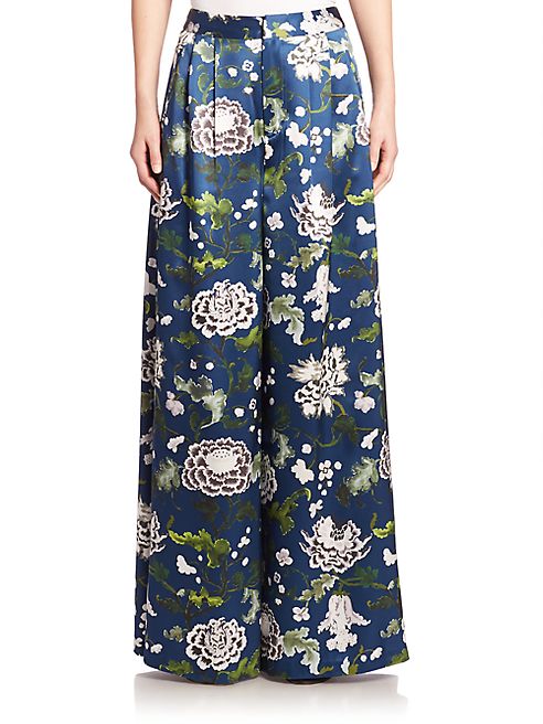 Adam Lippes - Pleated Floral Pants