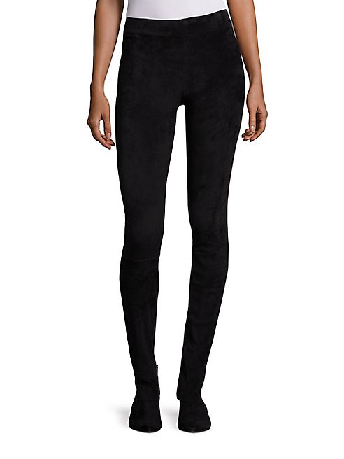 The Row - Suede Moto Leggings