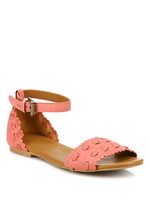 See by Chloé - Jane Whipstitch Leather Ankle-Strap Sandals