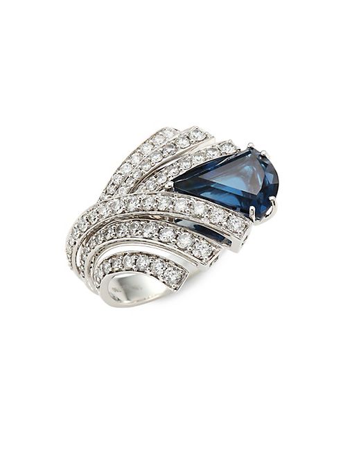 Hueb - Mirage Diamond & London Blue Topaz Ring