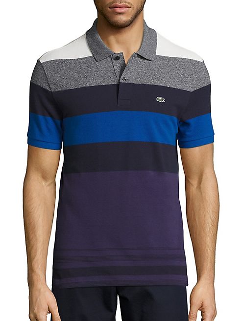 Lacoste - Short Sleeve Bold Stripe Pique Polo