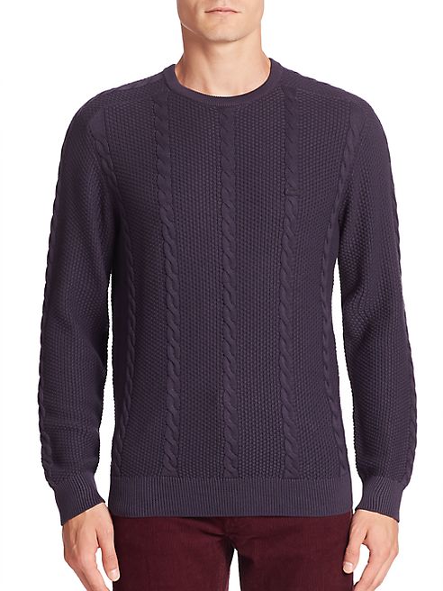 Lacoste - Long Sleeve Cotton Cable Crewneck Sweater