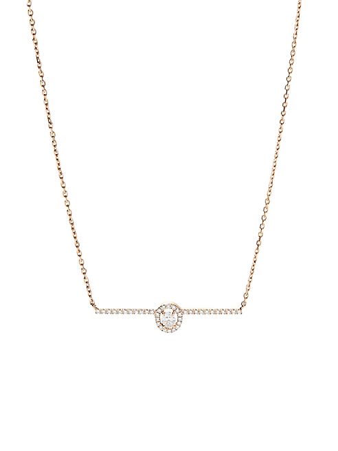 Messika - Glam'Azone Diamond & 18K Pink Gold Pendant Necklace