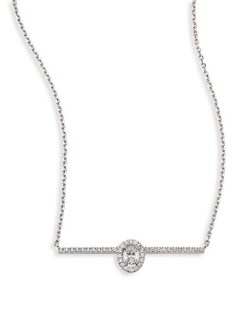 Messika - Glam'Azone Pavé Diamond & 18K White Gold Necklace