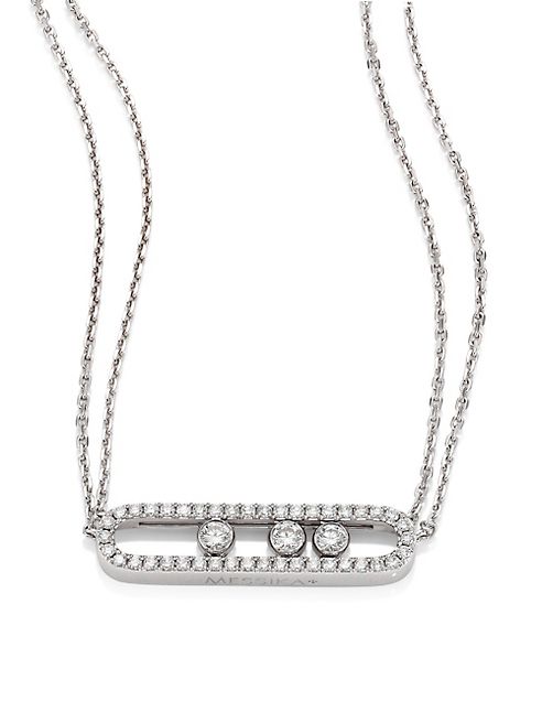 Messika - Move Pavé Diamond & 18K White Gold Necklace