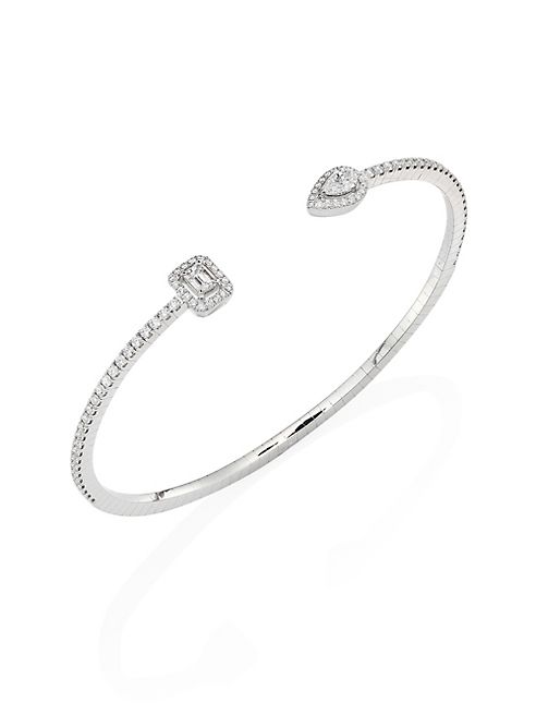 Messika - My Twin Skinny Toi & Moi Medium Diamond & 18K White Gold Bangle