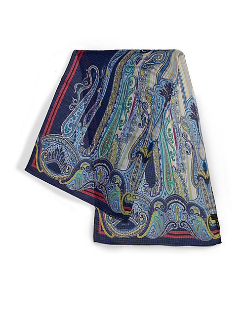 Etro - Paisley-Printed Silk-Blend Scarf