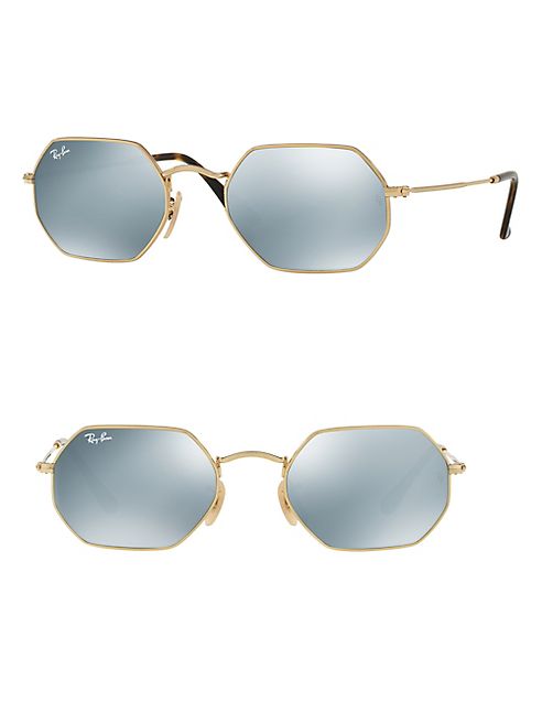 Ray-Ban - Mirrored Hexagonal Metal Sunglasses