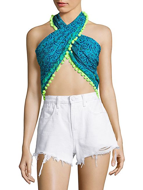 Poupette St Barth - Chacha Pompom Trimmed Scarf