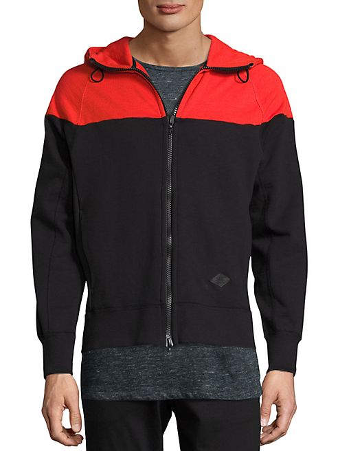 Rag & Bone - Colorblocked Fleece Hoodie